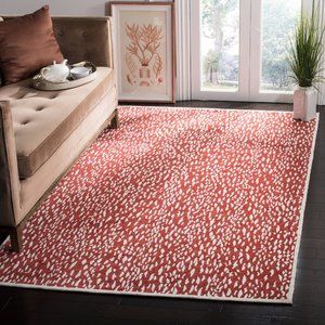 SAFAVIEH Marbella Desi Dotted Runner Rug, Red/Ivory, 2'3" x 8'